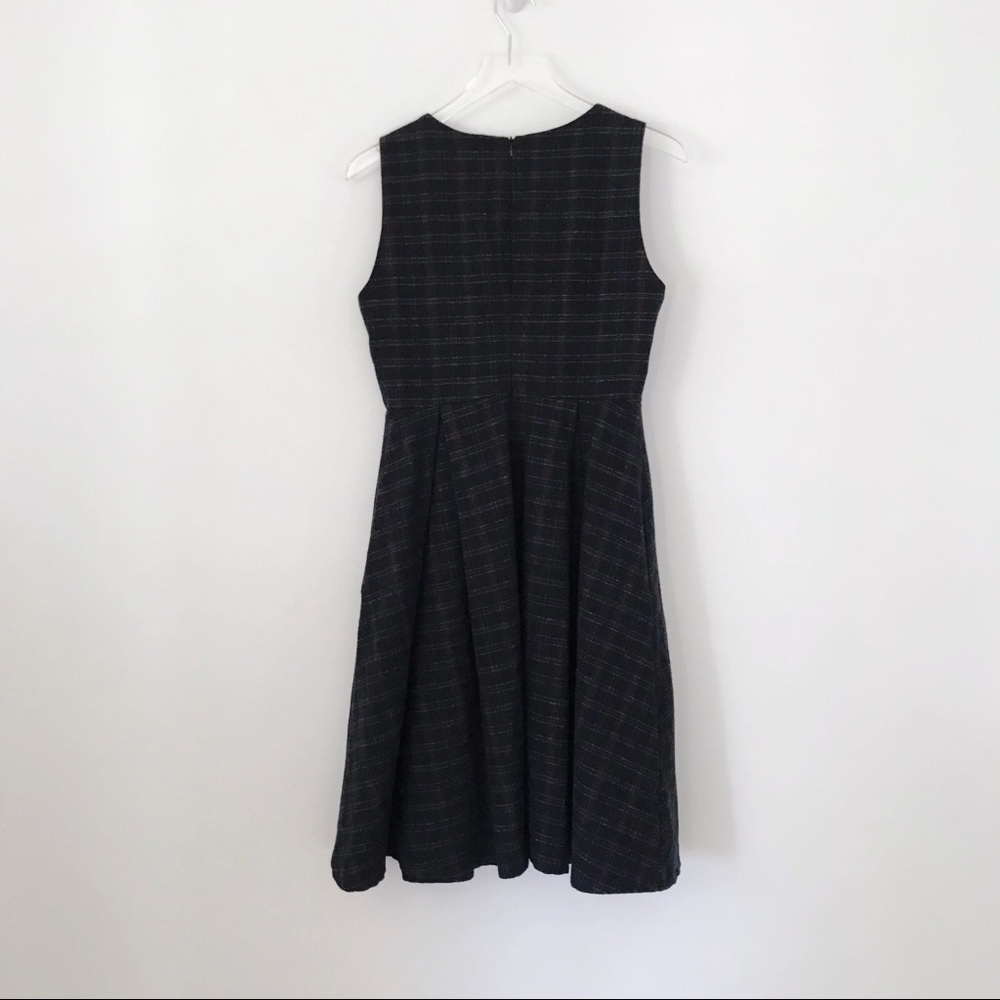 Modcloth Black Textured Square-Neck Fit-and-Flare Dress - Picture 6 of 9
